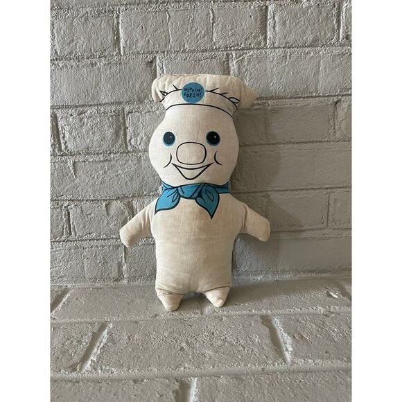 Vintage Pillsbury Doughboy Poppin Fresh Stuffed Cloth Plush Toy Doll 14” - Picture 1 of 5